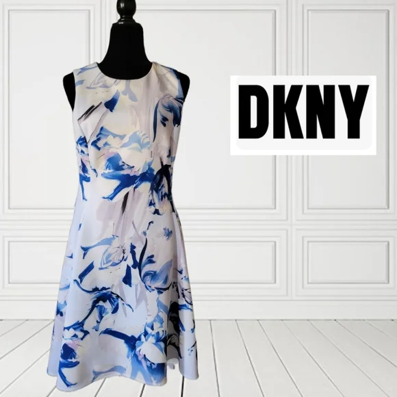 Dkny Dresses Dkny Womens Printed Scuba Fit Flare Dress Poshmark